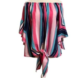 Pink Lily I Can See Forever Striped Top Size S